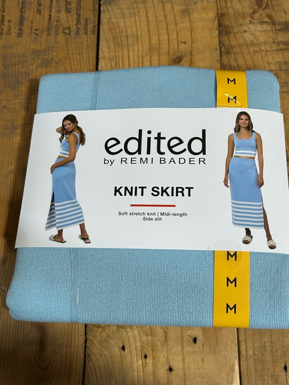 Edited by Remi Bader Light Blue Knit Midi Skirt